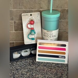 🆕 Gift for teacher-Simple Modern 24oz Tumbler, Straw Protectors, Candles & Card